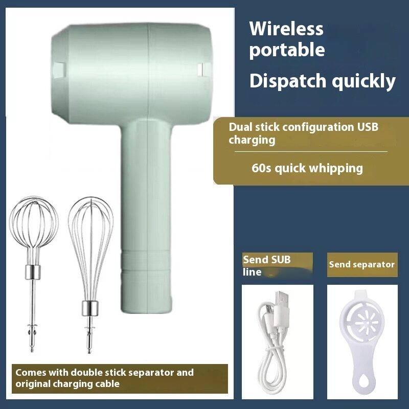 Electric Whisk Wireless Handheld Rechargeable Cream Mixer Kitchen