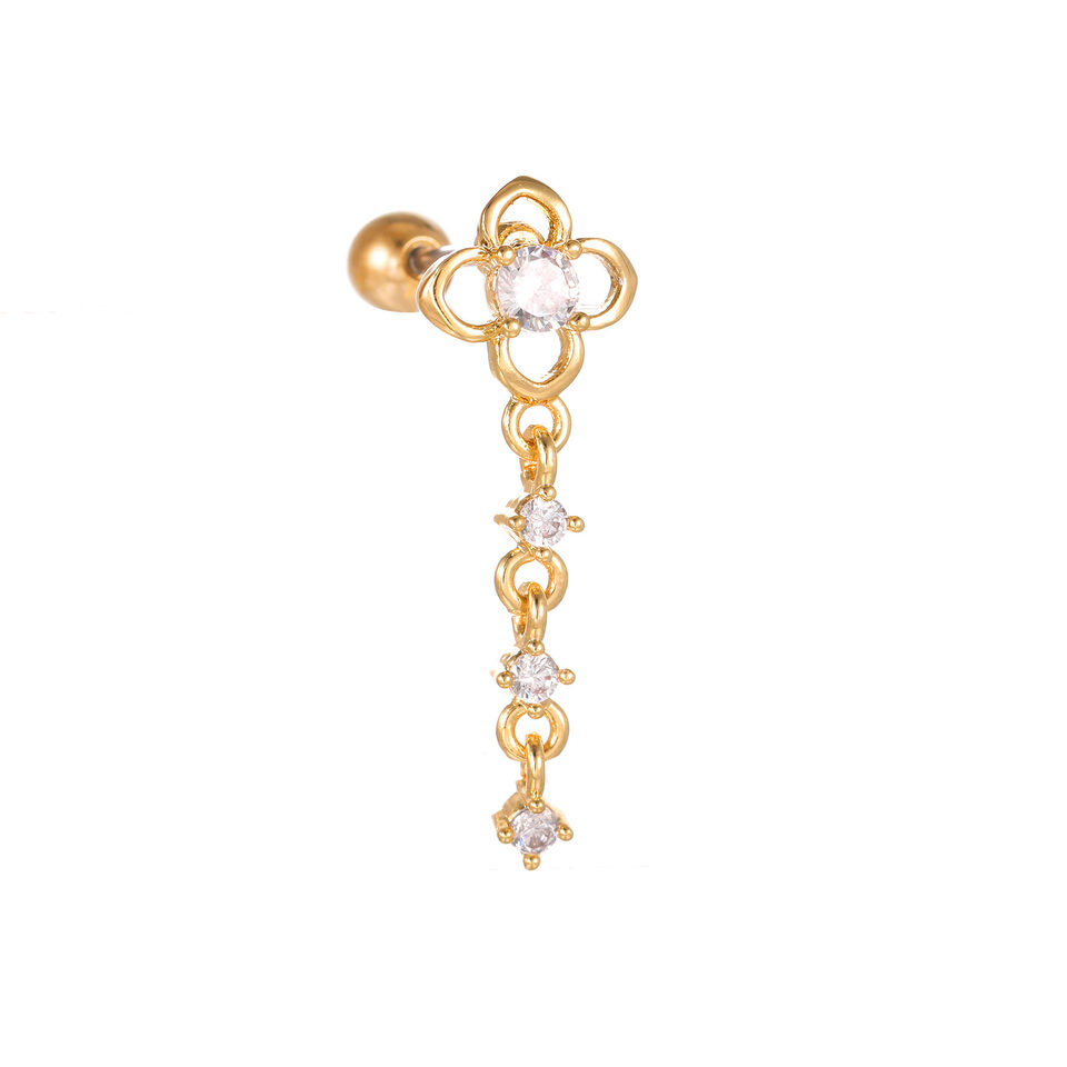 Fashion Jewelry Piercing Star Moon Cubic Zirconia Stainless