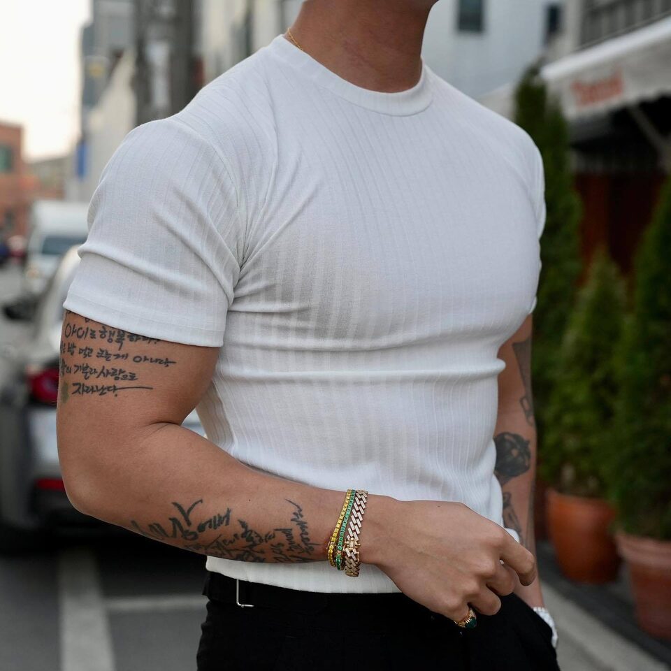 Men's Summer Sports Fitness Casual Round Neck Stretch