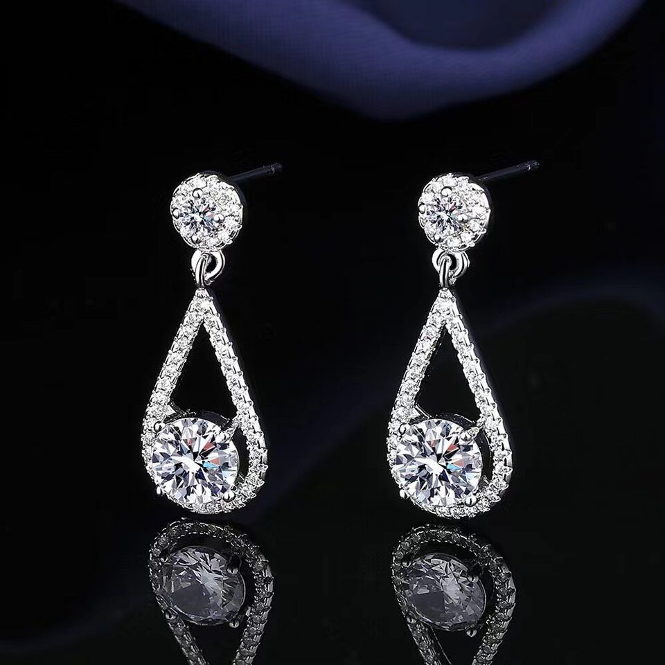 Fashion Jewelry Tassel Water Drop Eardrops Plated Sterling