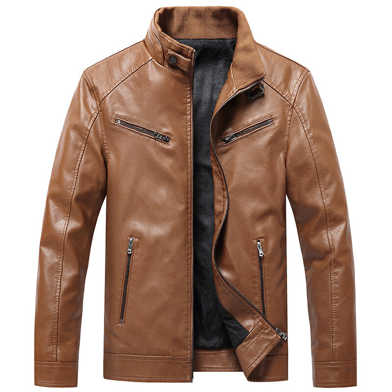 Men's Fleece Padded Coat Casual Korean-style Stand Collar
