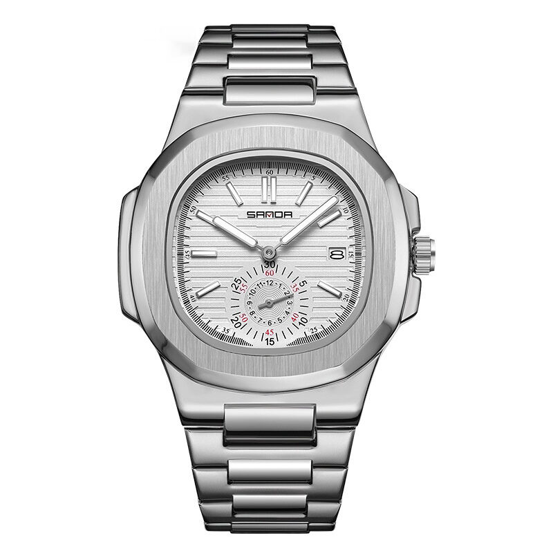 Steel Belt Luminous Calendar Quartz Watch 7020 Fashion