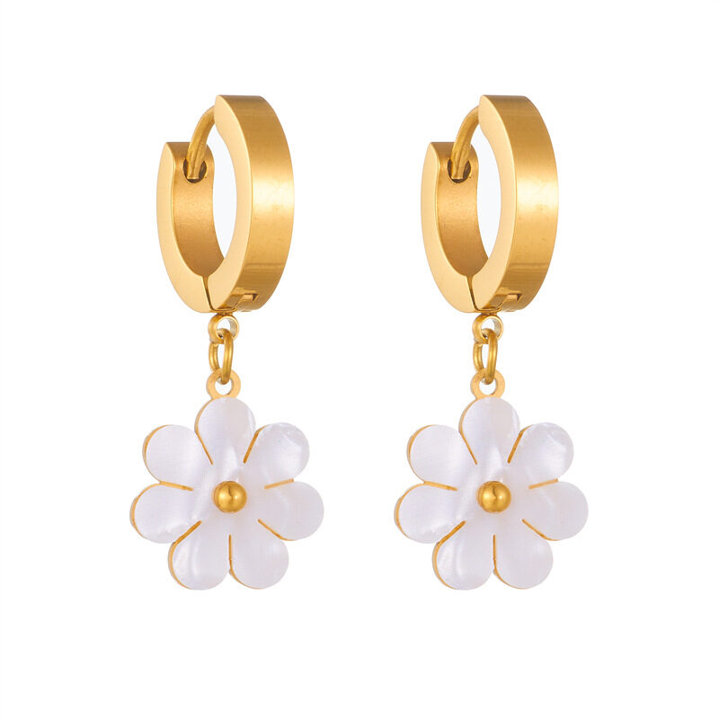 Fashion Jewelry Stainless Steel Flower DaisyFlower Necklace Double