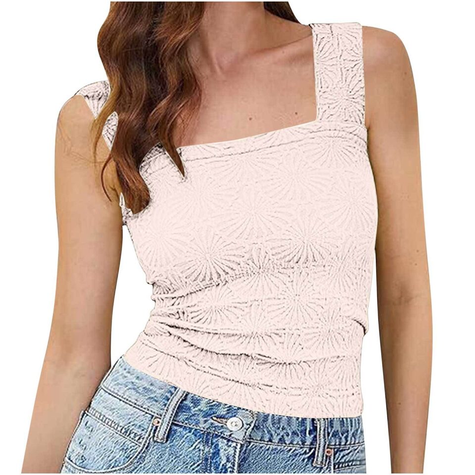 New Slim Fit Square Neck Vest Summer Fashion
