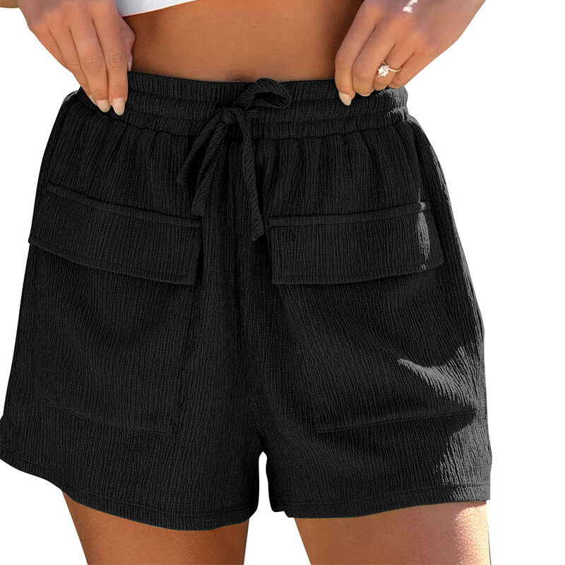 Summer Drawstring Shorts With Pockets Casual Sports Pants
