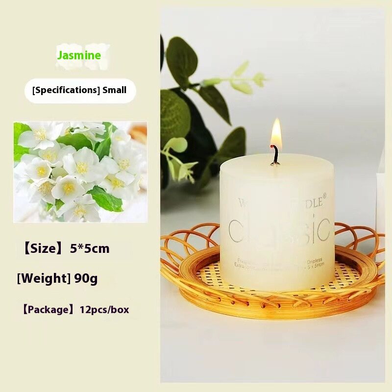 Cylindrical Color Aromatherapy Candle Brilliant Fragrance Smokeless Candles