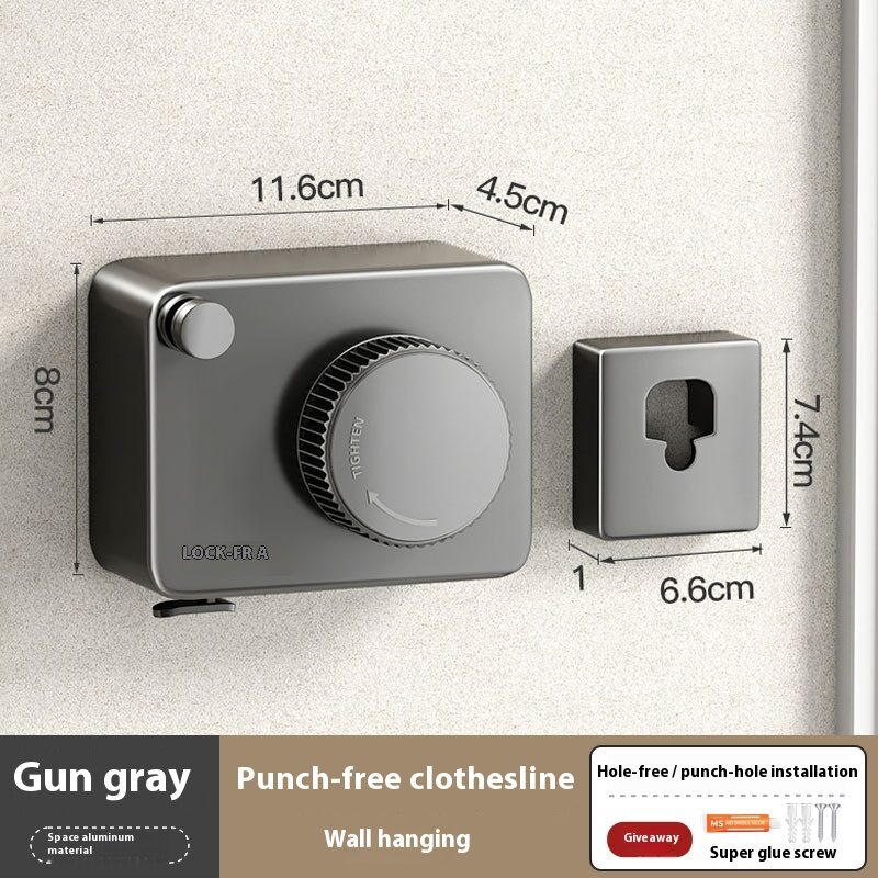 Wall Hanging Laundry Line Household Wire Telescopic Clothesline