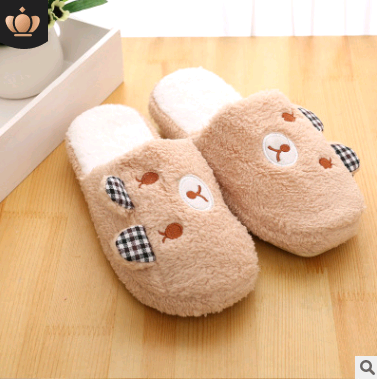Couple models cartoon pig cotton slippers month home