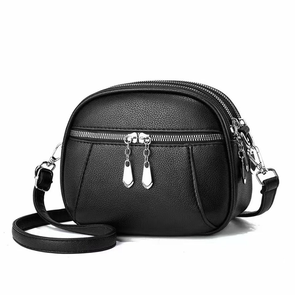 Solid Color Small Round Bag Fashion Multi-pocket Large