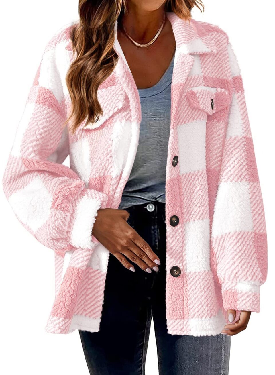 Lamb Fleece Jacket Button
