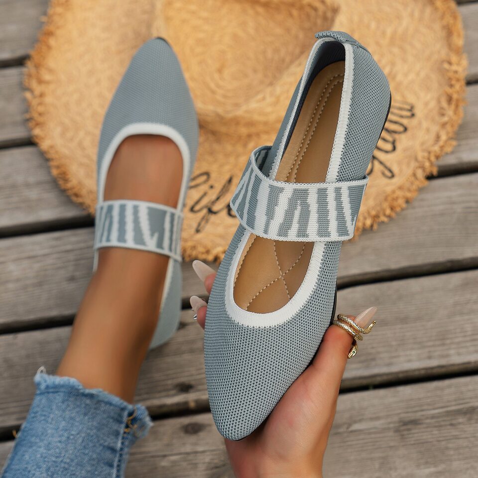 Striped Flats Shoes Fashion Casual Pointed Toe Loafers