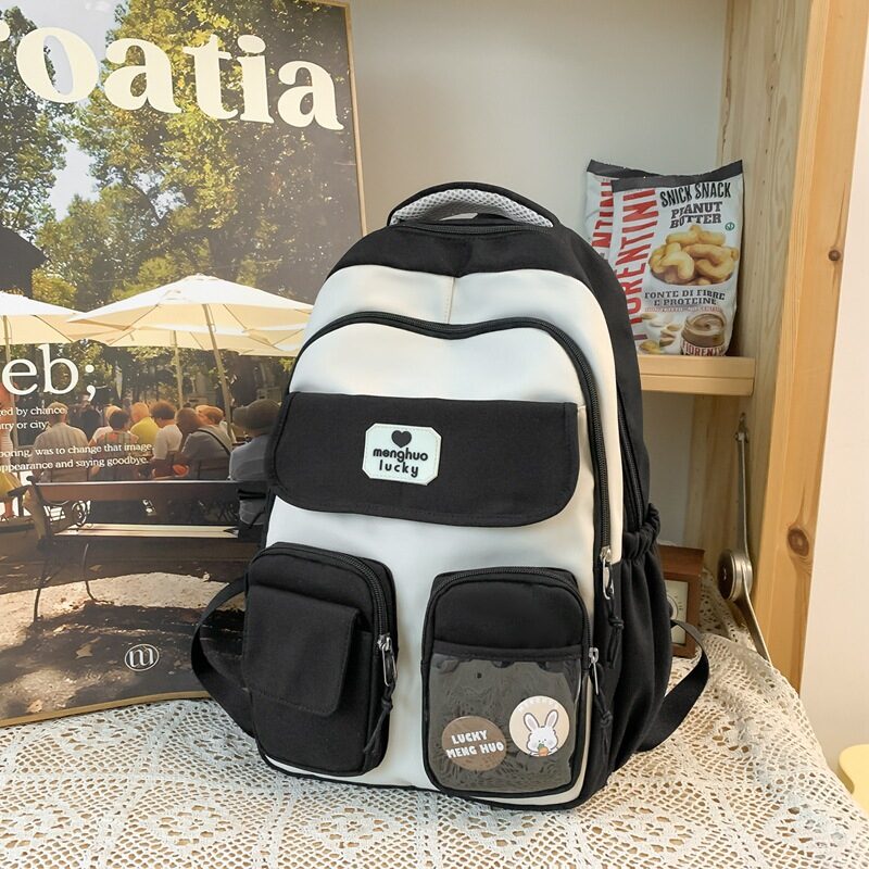 Cute Campus Preppy Backpack Large Capacity Multi-pocket Bags