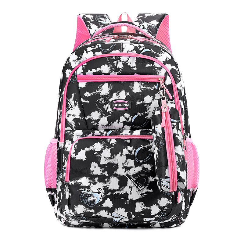 New Letter Print Backpack With Pencil Case Fsahion