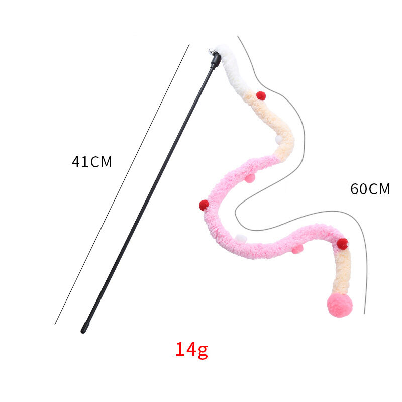 Cat Toys Plush Srtip Wands Interactive Colorful Teaser
