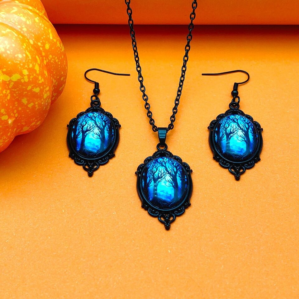 3pcs Vintage Halloween Tree Of Life And Witch