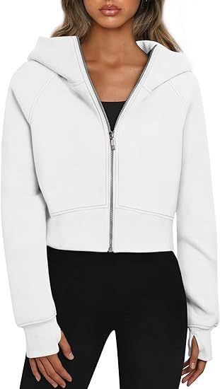 Casual Zippered Hooded Sweatshirt Fleece Sport Cardigan Fashion