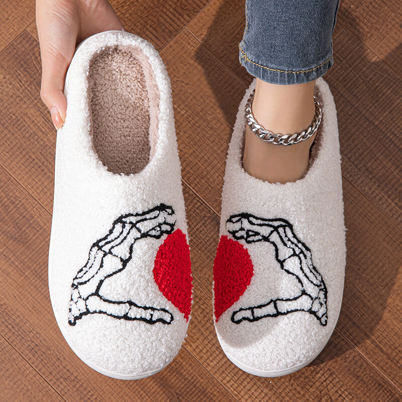 Funny Halloween Love Skull-hand Slippers Home Non-slip Soft