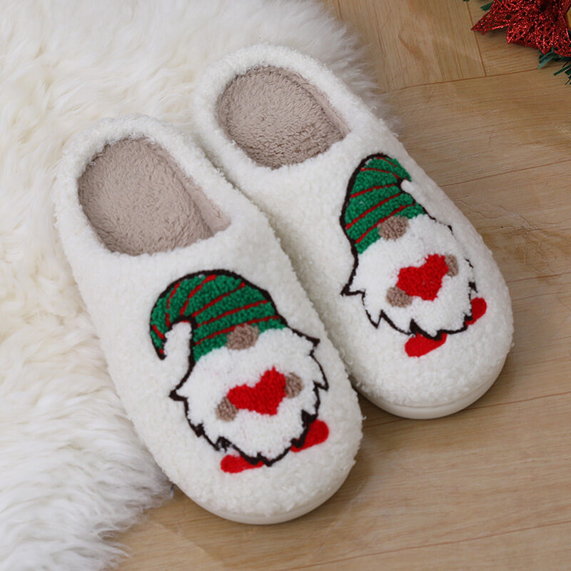 Cute Cartoon Santa Claus Home Slippers Couple Indoor