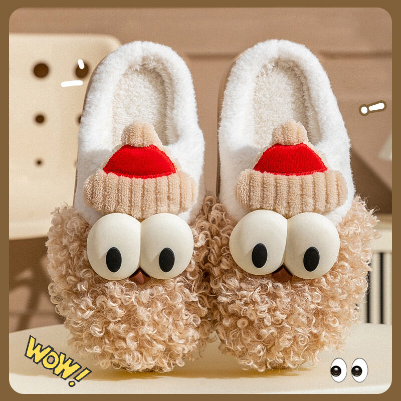Cartoon Bearded Santa Claus Slippers Home Warm Non-slip
