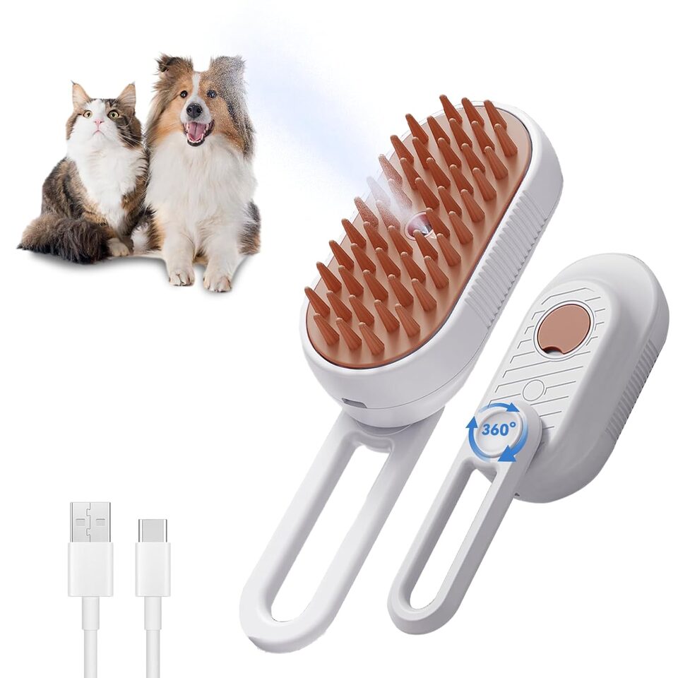 Cat Steam Brush For Shedding 3 In 1
