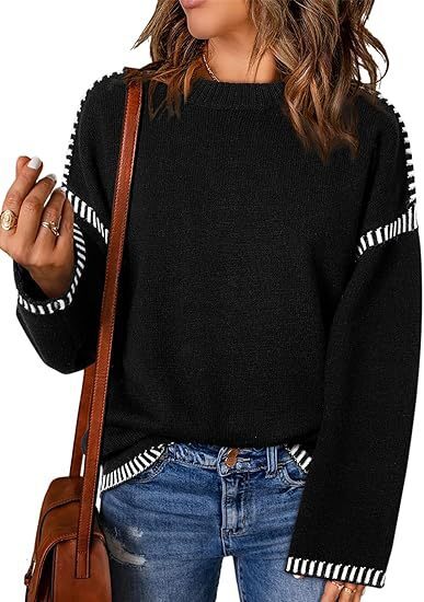 Solid Round Neck Pullover Sweater Autumn And Winter