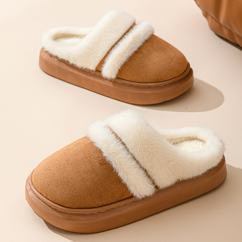 Fashion Warm Cotton Slippers For Women Leisure Thick