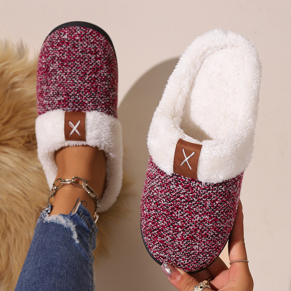 Winter Plush Slippers Fashion Thick Bottom Warm House