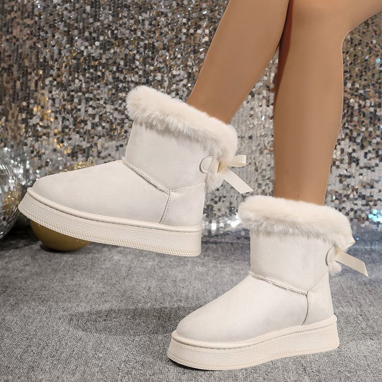 Winter Snow Boots With Bowknot Fashion Round Toe