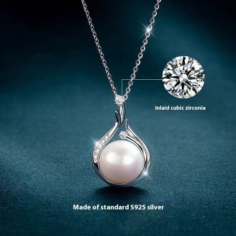 Women's Necklace S925 Silver Natural Freshwater Pearl Luxury