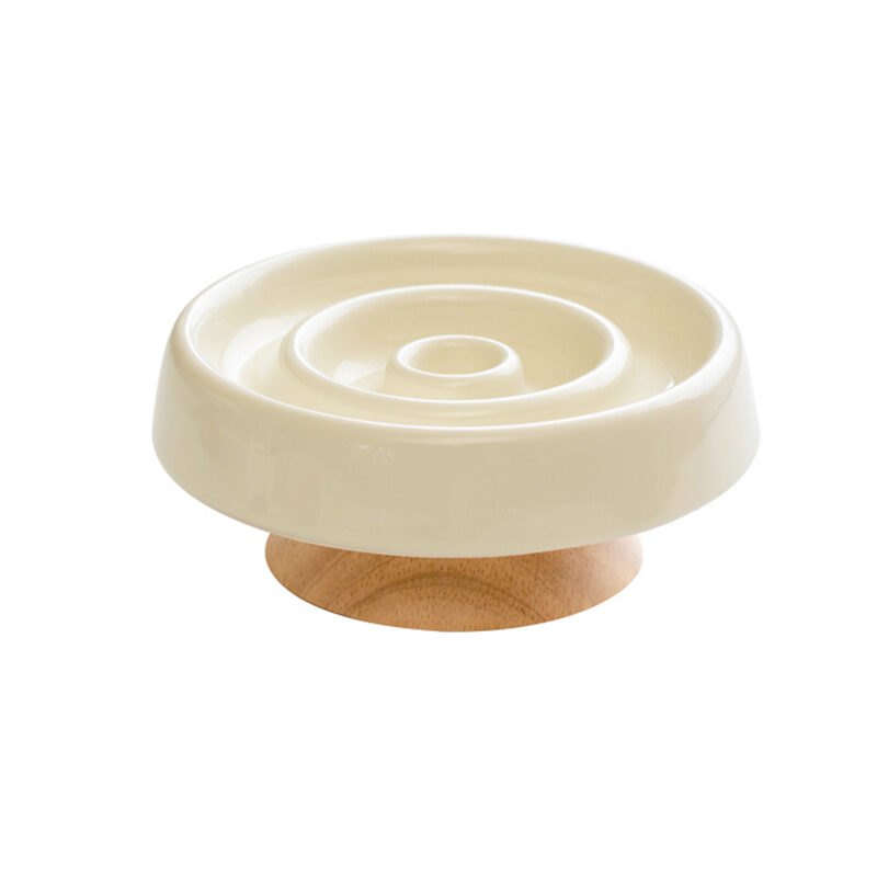 Ceramic Dog Slow Feeder Bowl Anti-Gulping Cat Food