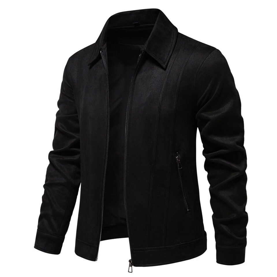 Fashion Lapel Zipper Jacket Autumn And Winter Solid