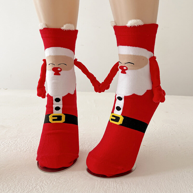 Christmas Magnetic Socks Cute Elk Santa Claus Snowman