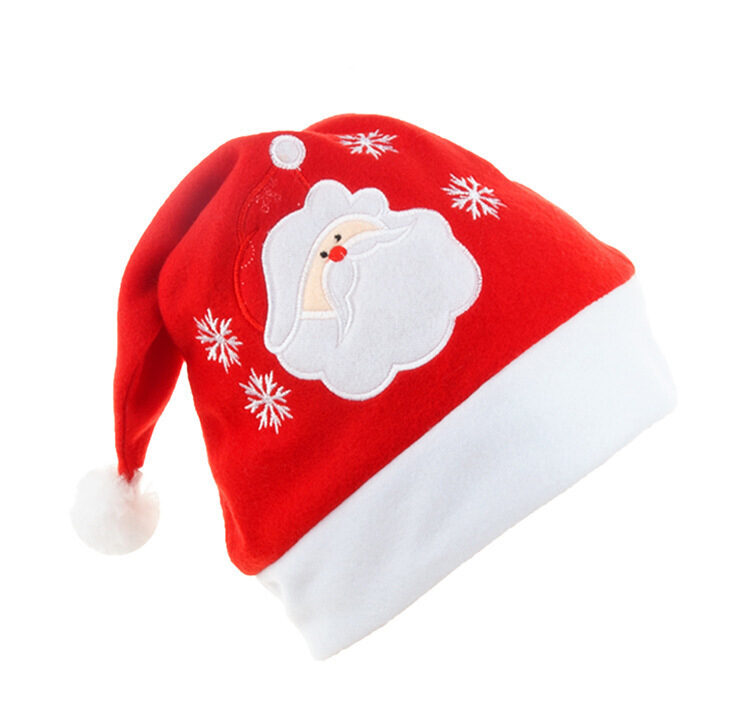Cartoon Christmas Hat With Elk Santa Claus Embroidery