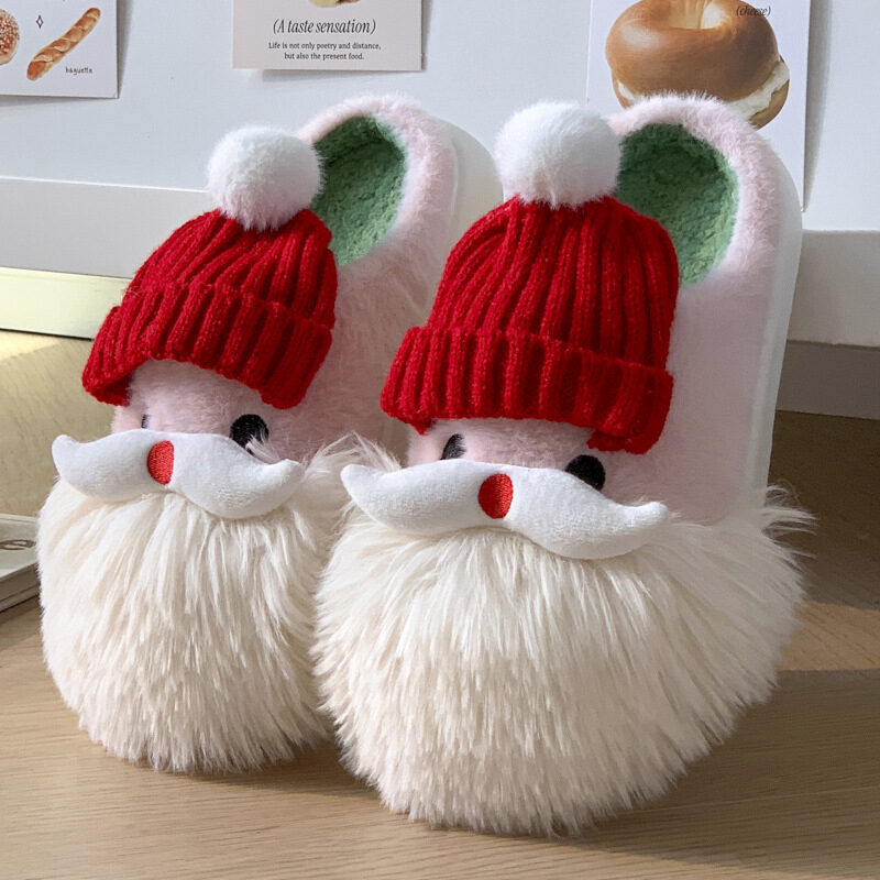Cute Christmas Santa Claus Home Slippers Winter Warm