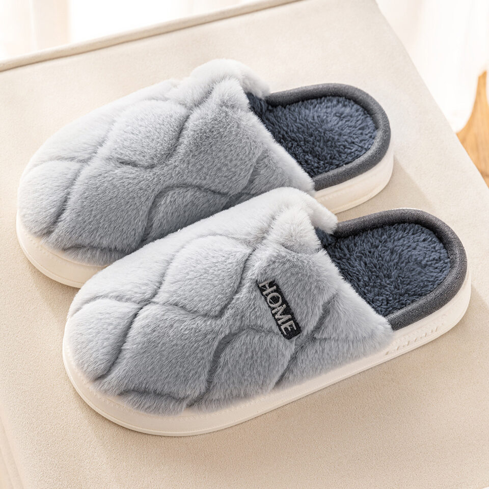Plush Slippers Winter For Women Indoor Floor Bedroom