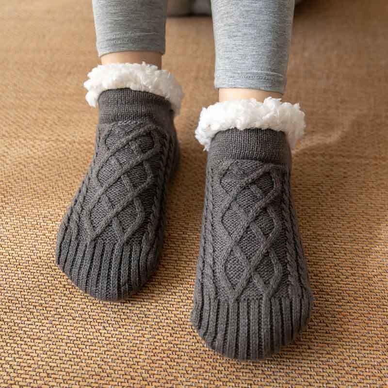 Winter Knitted Plush Floor Socks Home Warm Non-slip