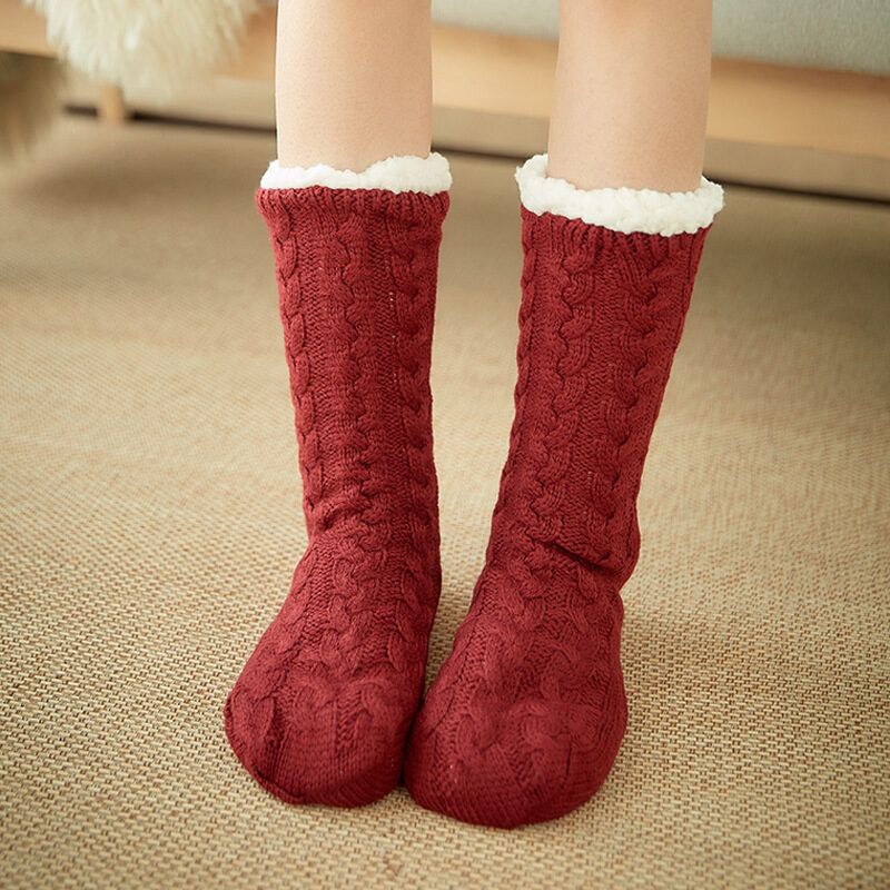 Winter Warm Knitted Plush Floor Socks Home Indoor