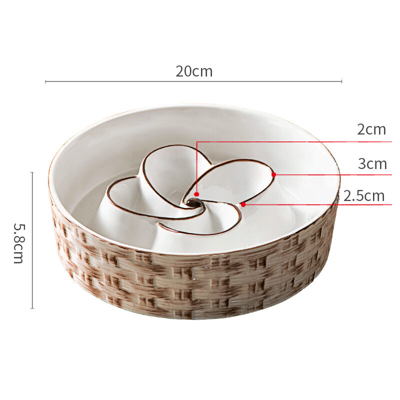 Ceramic Slow Feeder Dog Bowl For Medium Large