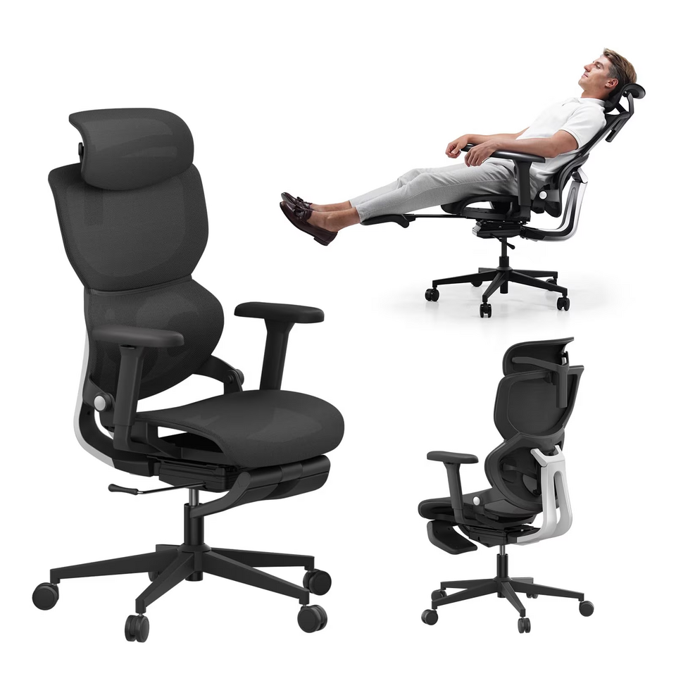 Ergonomic Office Chair With Footrest Home Soft Rubber