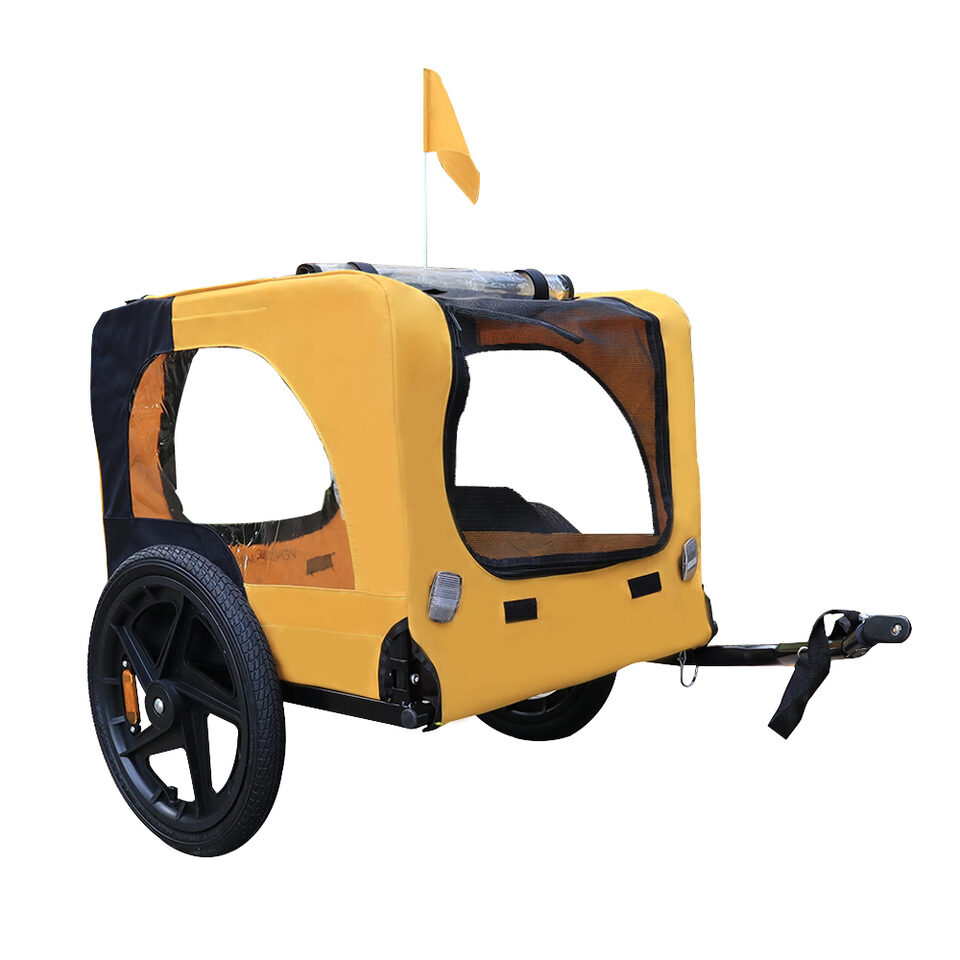 Yellow Outdoor Heavy Duty Foldable Practical Pet Stroller