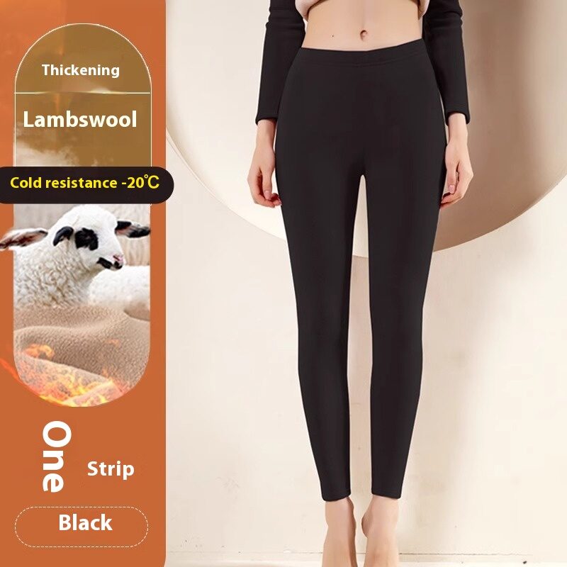 Warm Cashmere Leggings Winter Solid Slim Pants Fashion