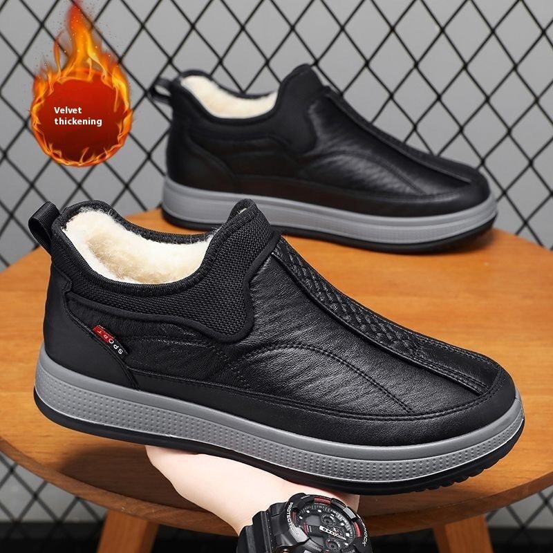 Winter Warm Fleece Snow Boots Round-toed Platform Ankle