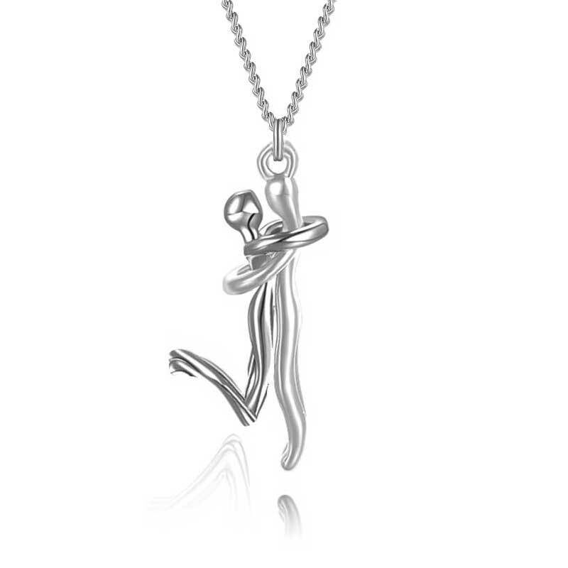 18K Love Hug Necklace Couple Anniversary Valentine's Day