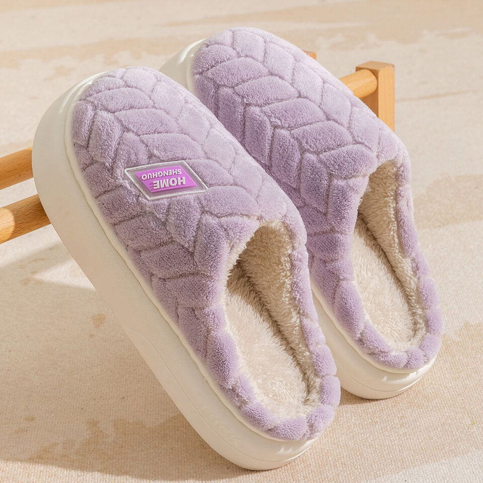 New Non-slip Thick-soled Plush Slippers Couple Winter Warm