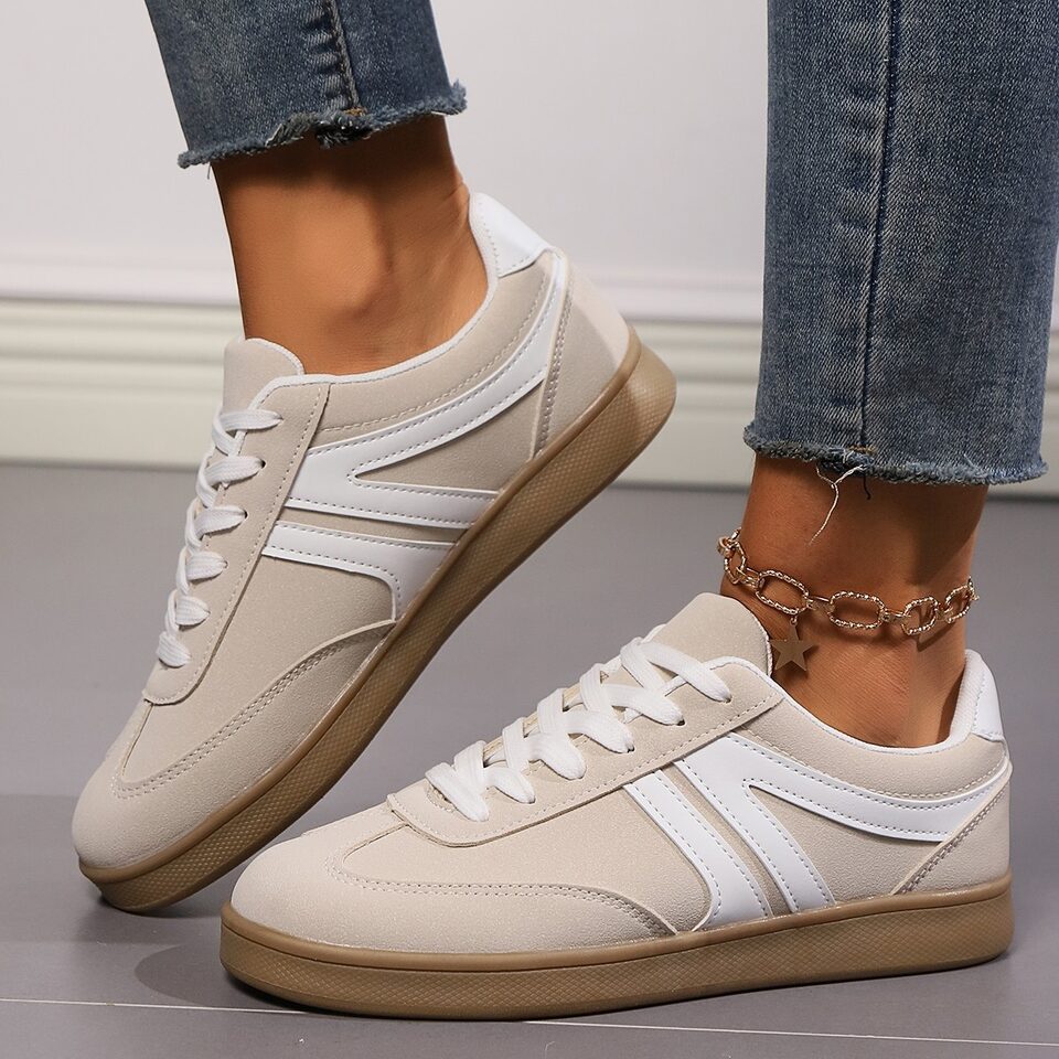 Lace-up Round Toe Flats Shoes Fashion Sports Slip