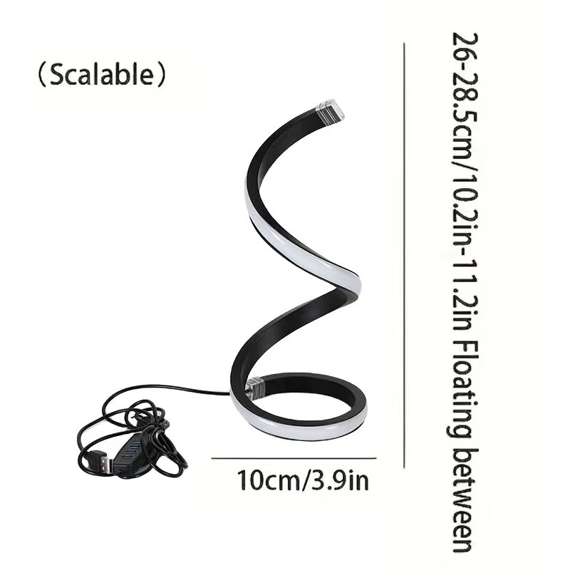 USB Plug In Creative Spiral LED Night Light