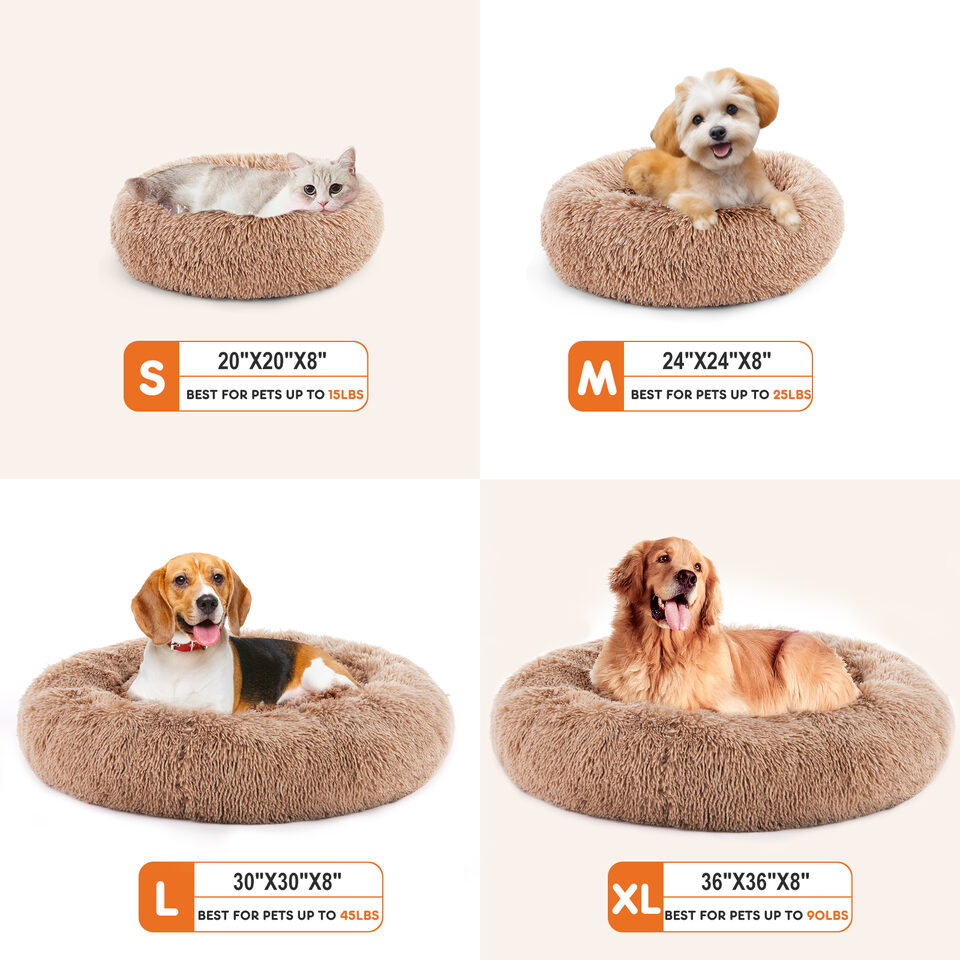 24 Inch Anti-Slip Round Fluffy Plush Faux Fur