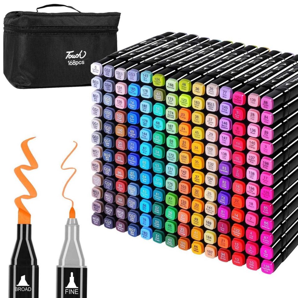 168 Colors Dual Tip Art Markers Color Pens