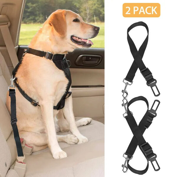 2Pcs Pet Dog Seat Belt Leash Adjustable Cat