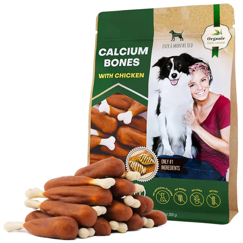 Dog Calcium Bones Wrapped Chicken & Rawhide Free